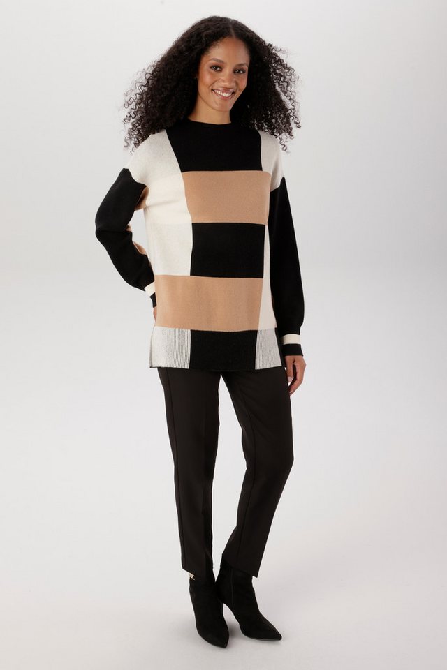 Aniston SELECTED Strickpullover in trendstarker Color-Blocking-Optik allover - NEUE KOLLEKTION – Bild 4 von 5