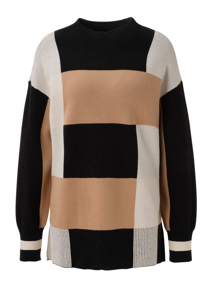 Aniston SELECTED Strickpullover in trendstarker Color-Blocking-Optik allover - NEUE KOLLEKTION – Bild 5 von 5