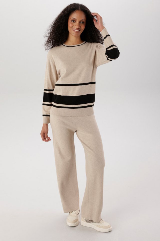 Aniston SELECTED Strickpullover Kombination aus breiter und schmaler Ringelmusterung - NEUE KOLLEKTION – Bild 4 von 5