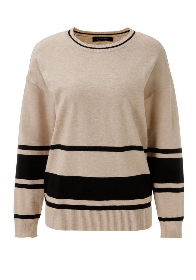 Aniston SELECTED Strickpullover Kombination aus breiter und schmaler Ringelmusterung - NEUE KOLLEKTION – Bild 5 von 5