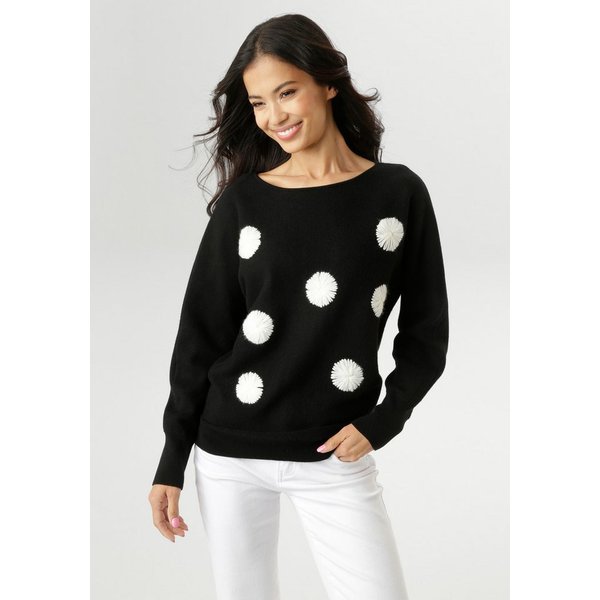 Aniston SELECTED Strickpullover mit extravaganten, aufgestickten Punkten vorne