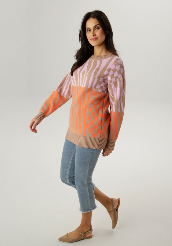 Aniston SELECTED Strickpullover mit fantasievoller Animal-Musterung – Bild 4 von 5