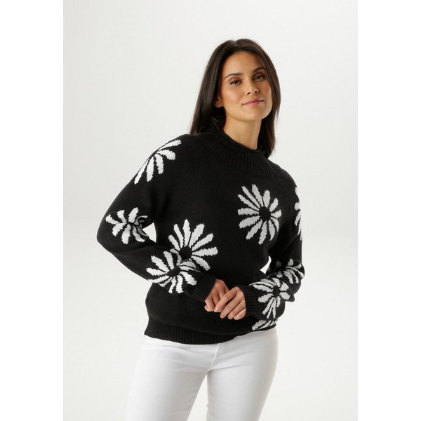 Aniston SELECTED Strickpullover mit großen, fantasievollen Blüten