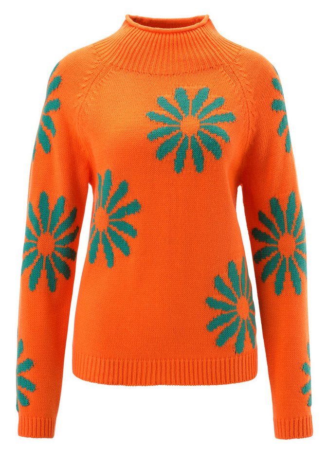 Aniston SELECTED Strickpullover mit großen, fantasievollen Blüten – Bild 5 von 5