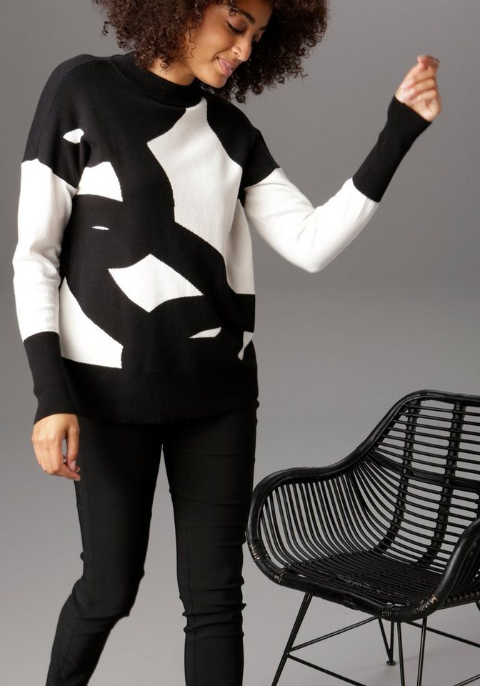 Aniston SELECTED Strickpullover mit modisch kurzem Stehkragen – Bild 5 von 5