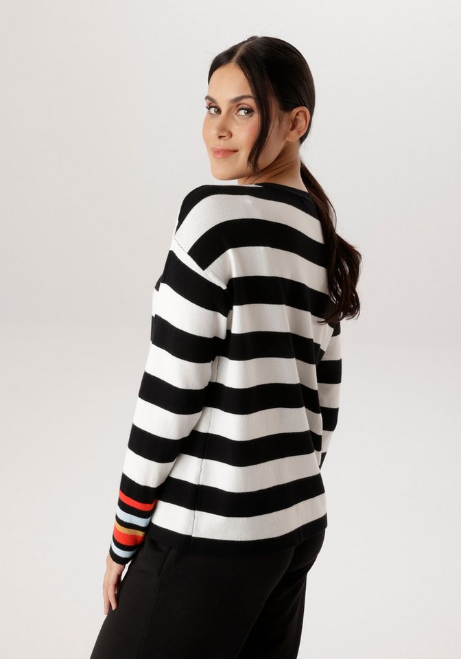 Aniston SELECTED Strickpullover mit modischen Farbakzenten den Ärmeln – Bild 2 von 5