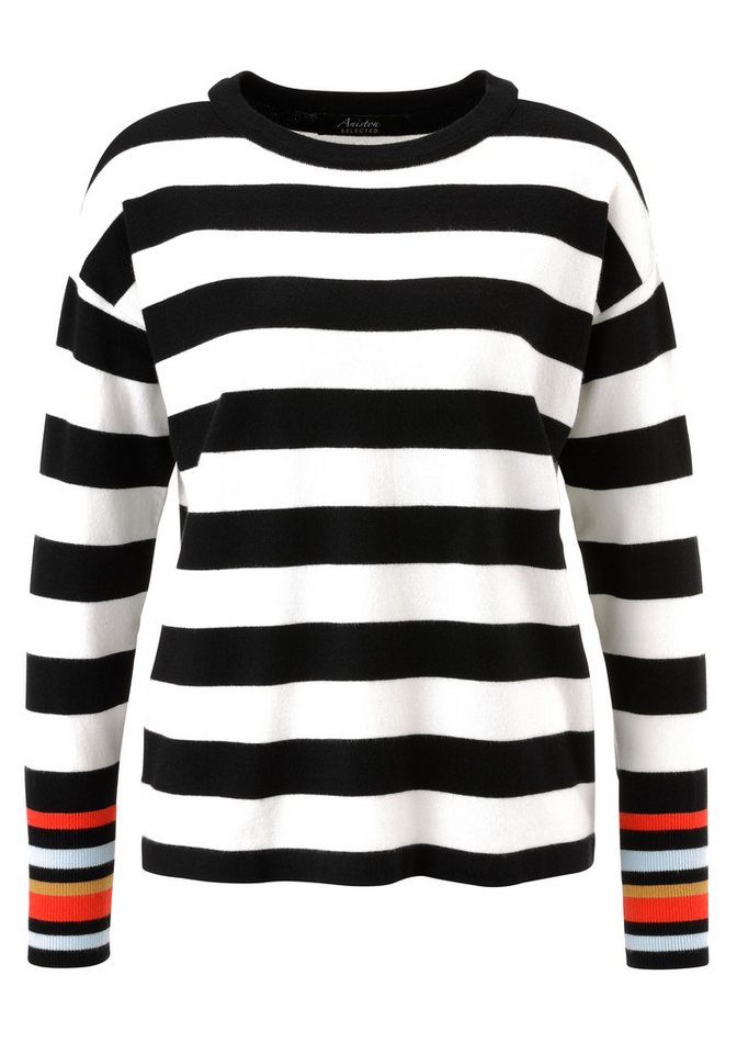 Aniston SELECTED Strickpullover mit modischen Farbakzenten den Ärmeln – Bild 5 von 5