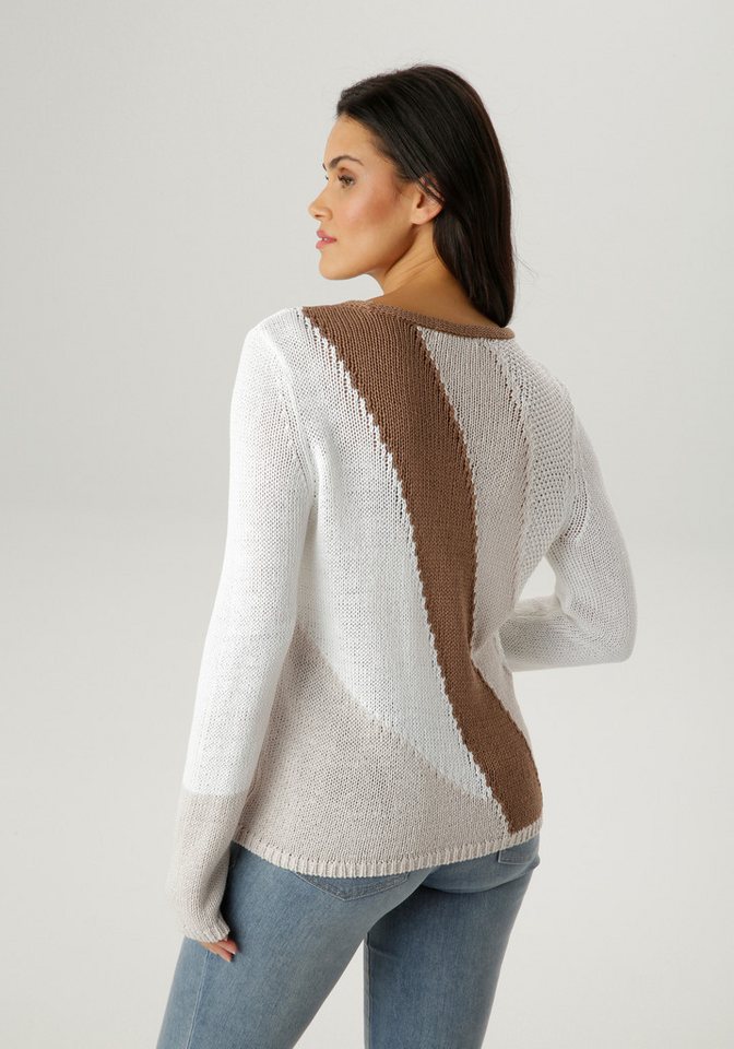 Aniston SELECTED Strickpullover mit Rollkante am Rundhalsausschnitt – Bild 2 von 5