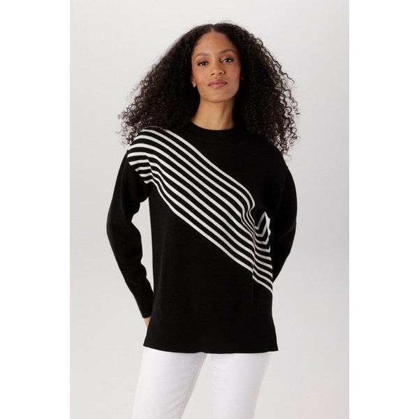 Aniston SELECTED Strickpullover raffinierter Streifenverlauf vorne und hinten - NEUE KOLLEKTION