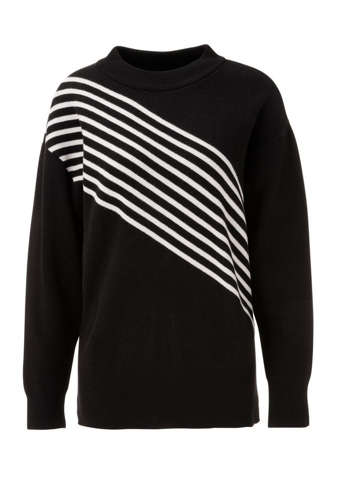 Aniston SELECTED Strickpullover raffinierter Streifenverlauf vorne und hinten - NEUE KOLLEKTION – Bild 5 von 5