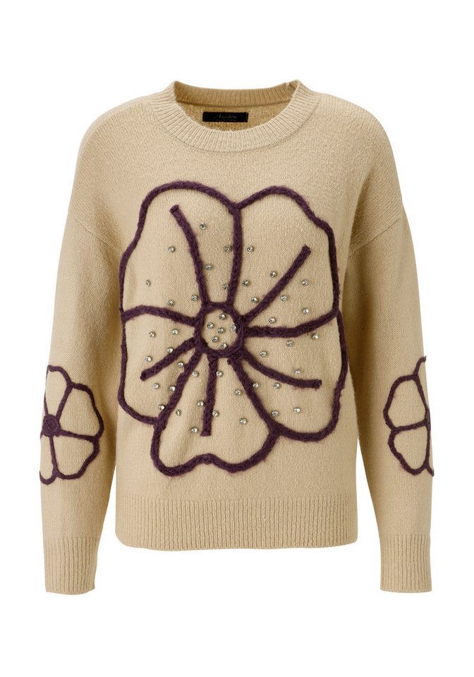 Aniston SELECTED Strickpullover vorne mit funkelnden Glitzersteinen verziert – Bild 5 von 5