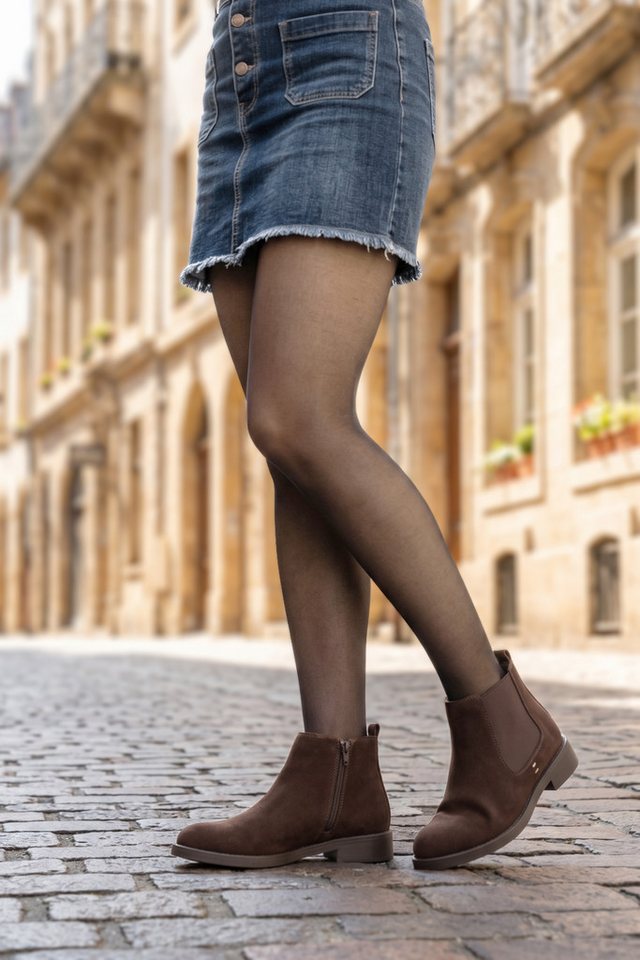 Aniston SHOES Chelseaboots Stiefelette, Blockabsatz, mit breitem Stretch – Bild 2 von 5