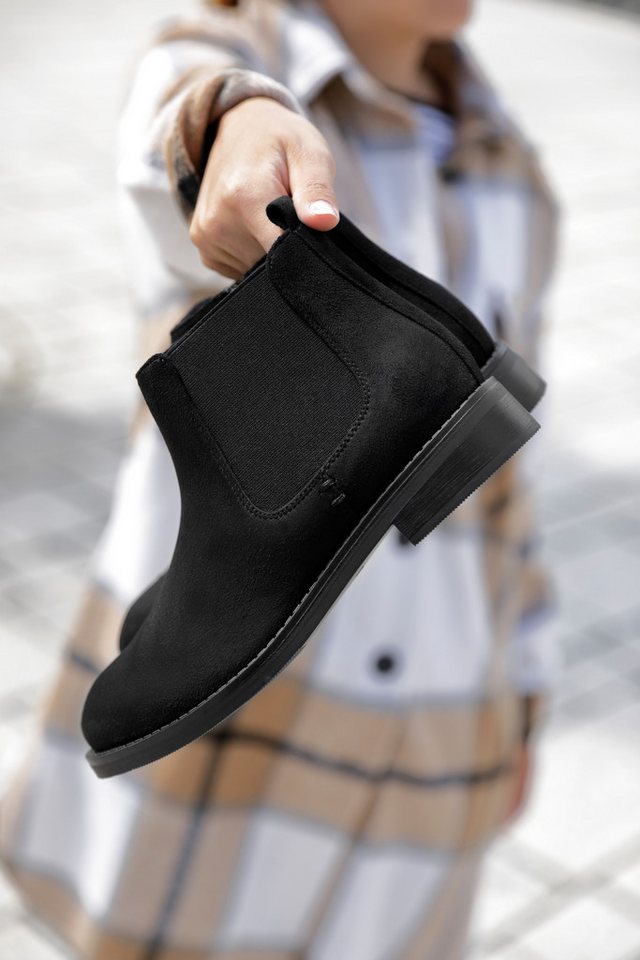Aniston SHOES Chelseaboots Stiefelette, Blockabsatz, mit breitem Stretch – Bild 2 von 5