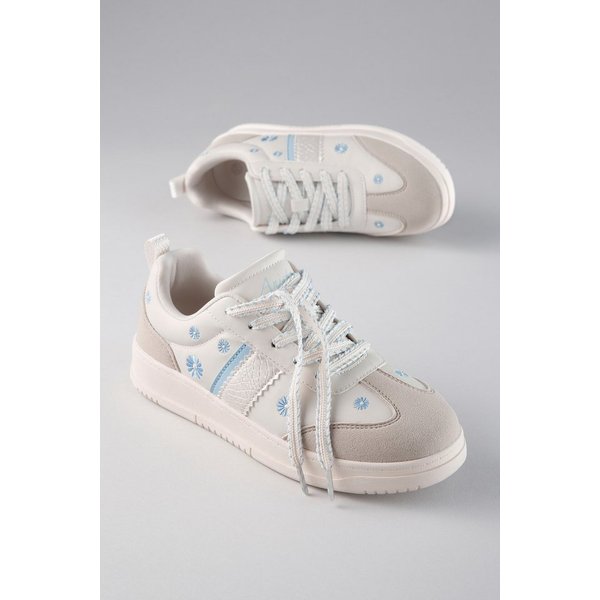 Aniston SHOES Plateausneaker Schnürschuh, Freizeitschuh mit Blumenstickerei - NEUE KOLLEKTION