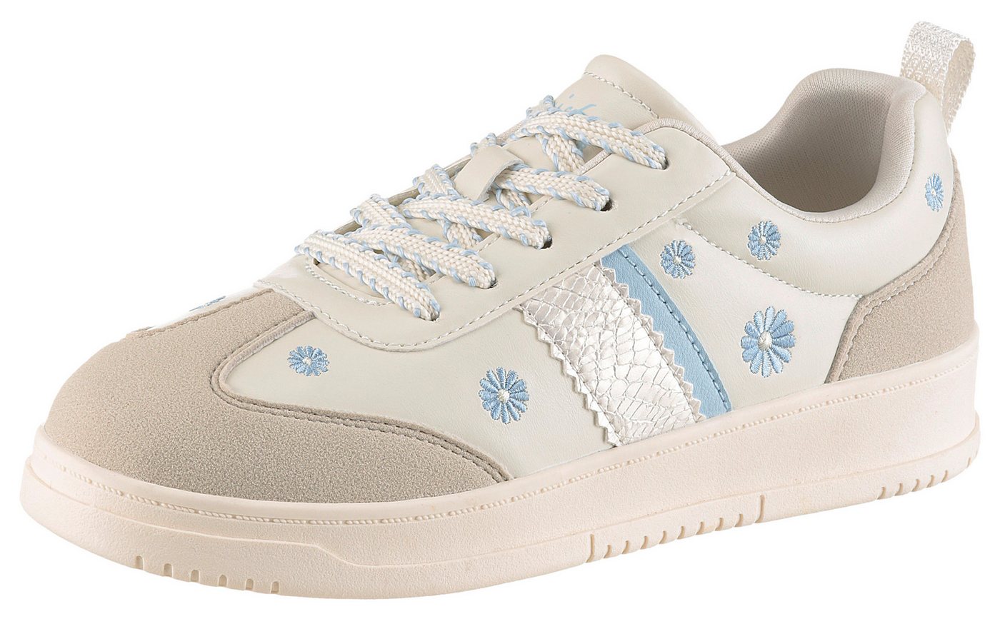 Aniston SHOES Plateausneaker Schnürschuh, Freizeitschuh mit Blumenstickerei - NEUE KOLLEKTION – Bild 3 von 5