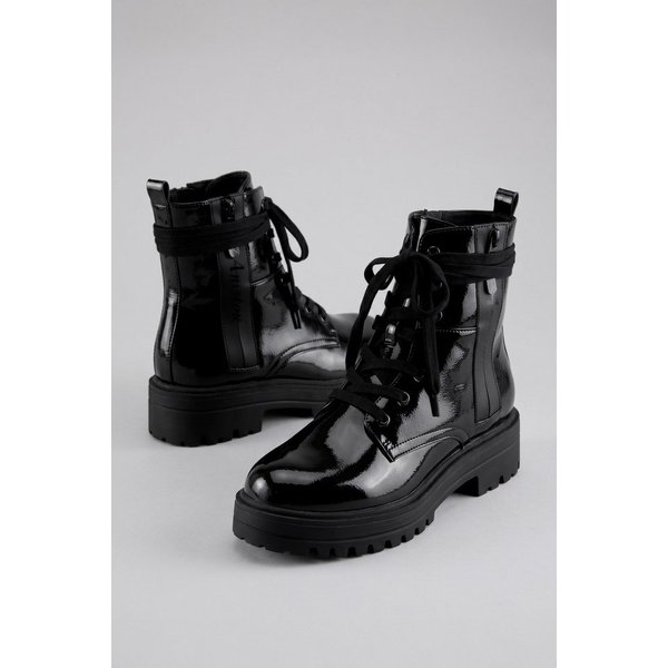 Aniston SHOES Schnürboots Ankle Boots mit Reißverschluss, in Glanz-Optik - NEUE KOLLEKTION