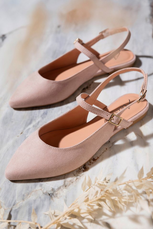 Aniston SHOES Slingpumps Flat, Sommerschuh, Riemchensandale - schmale Form – Bild 2 von 5