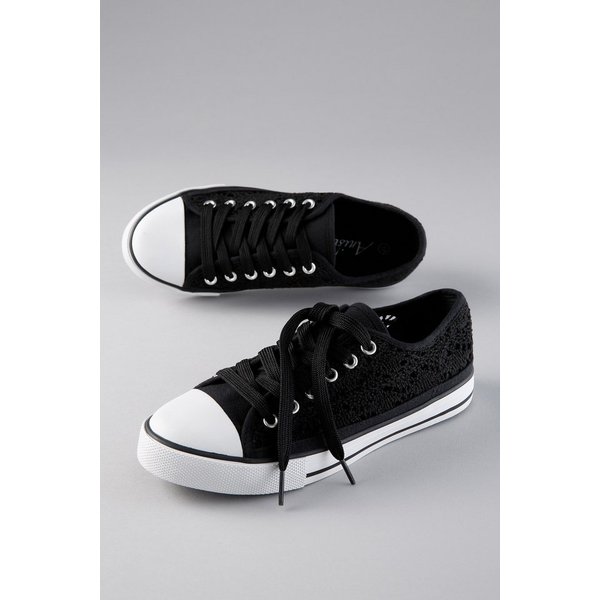 Aniston SHOES Sneaker Schnürschuh, Freizeitschuh in Häkeloptik - NEUE KOLLEKTION