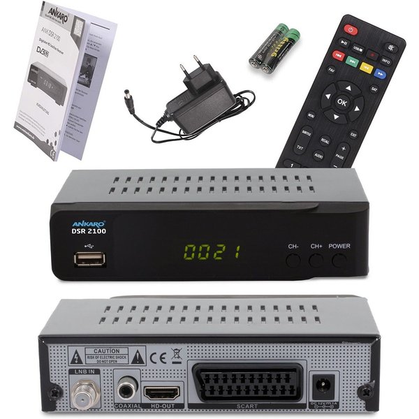 Ankaro Ankaro DSR 2100 digitaler Full HD 1080p Satelliten Receiver schwarz Satellitenreceiver