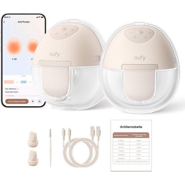 Anker eufy Elektrische Milchpumpe Tragbare Milchpumpe mit Wärmefunktion, Discreet Pumping, Highly Efficient Output, Smart Pumping