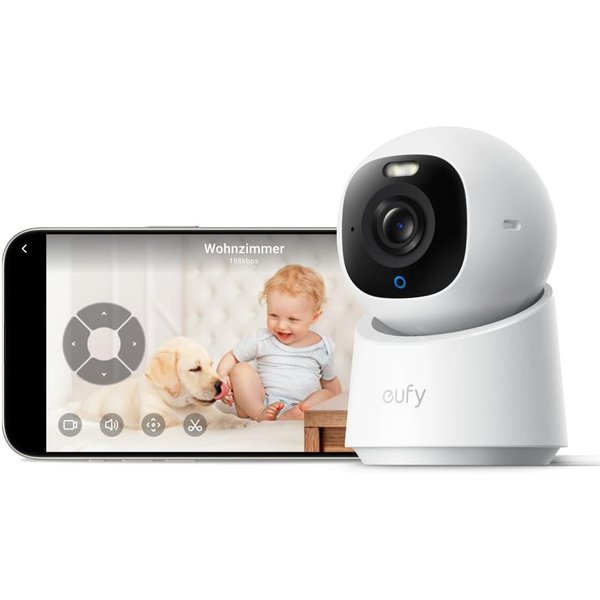 Anker eufy Indoor Kamera E30 4K 8MP UHD Sicherheitskamera, 360° Abdeckung, 6× optischer Zoom (Innenbereich, Bewegungssensor)