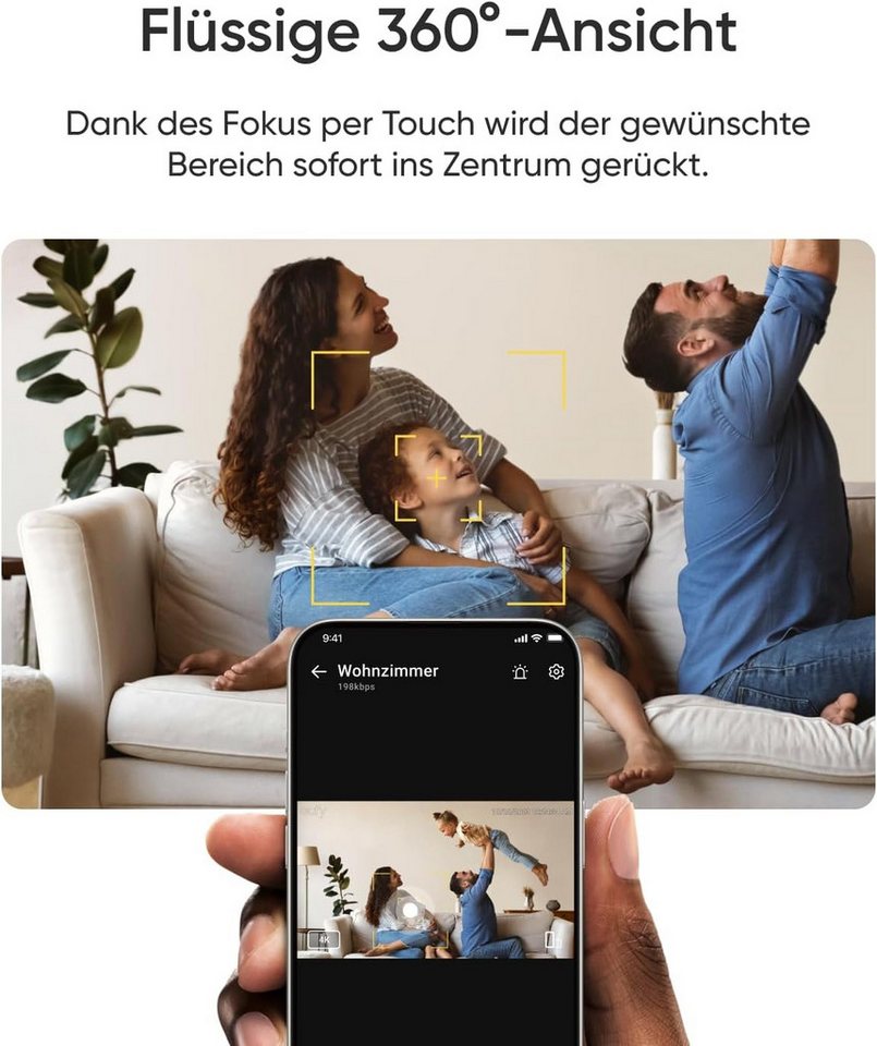 Anker eufy Indoor Kamera E30 4K 8MP UHD Sicherheitskamera, 360° Abdeckung, 6× optischer Zoom (Innenbereich, Bewegungssensor) – Bild 3 von 5