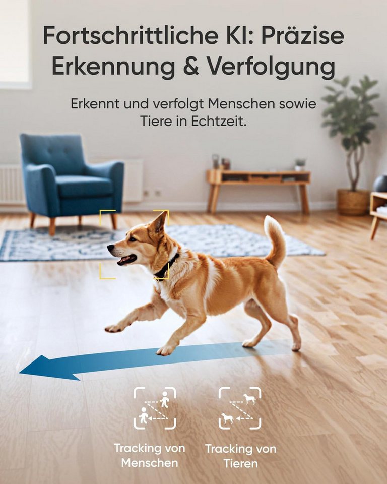 Anker eufy Indoor Kamera E30 4K 8MP UHD Sicherheitskamera, 360° Abdeckung, 6× optischer Zoom (Innenbereich, Bewegungssensor) – Bild 4 von 5