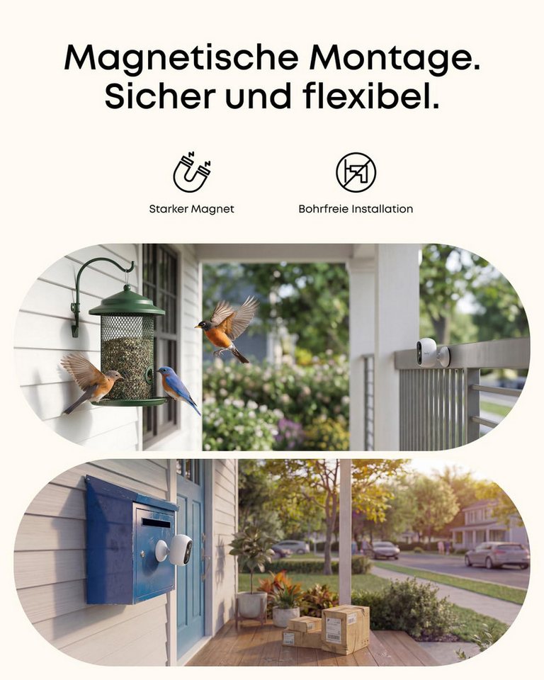 Anker eufy Überwachungskamera C35, Kabellose Überwachungskamera Außen & Innen, Magnetische Halterung (Außenbereich, 2-tlg., Nachtsicht) – Bild 2 von 5