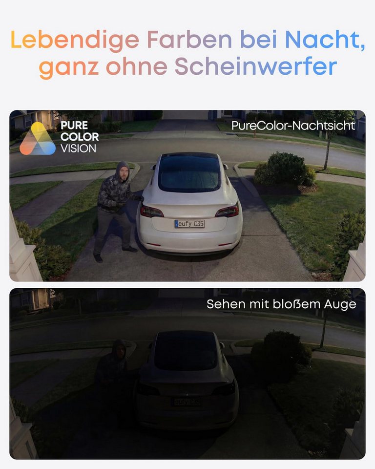 Anker eufy Überwachungskamera C35, Kabellose Überwachungskamera Außen & Innen, Magnetische Halterung (Außenbereich, 2-tlg., Nachtsicht) – Bild 3 von 5