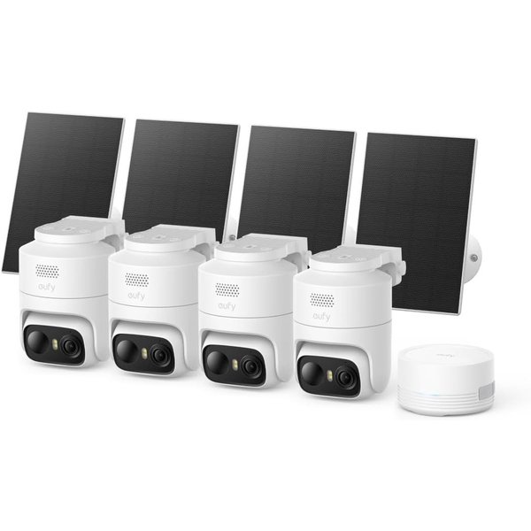 Anker eufy Überwachungskamera C37, kabellose 2K Outdoor-Überwachungskameras mit 360° KI-Tracking (4-tlg)