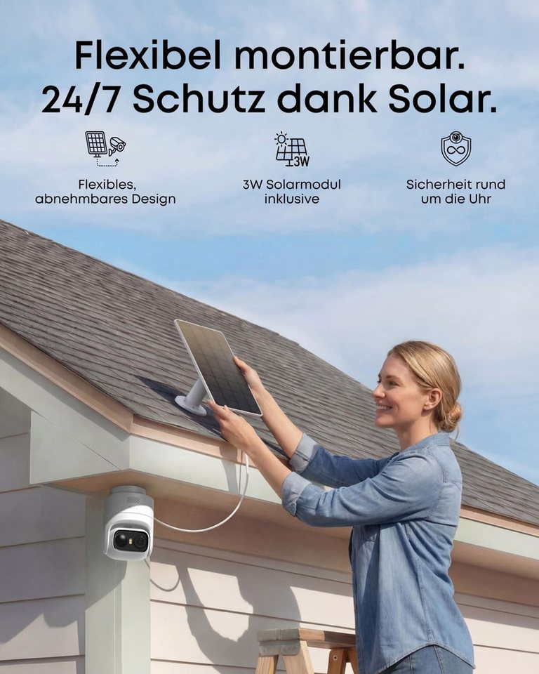 Anker eufy Überwachungskamera C37, kabellose 2K Outdoor-Überwachungskameras mit 360° KI-Tracking (2-tlg) – Bild 4 von 5