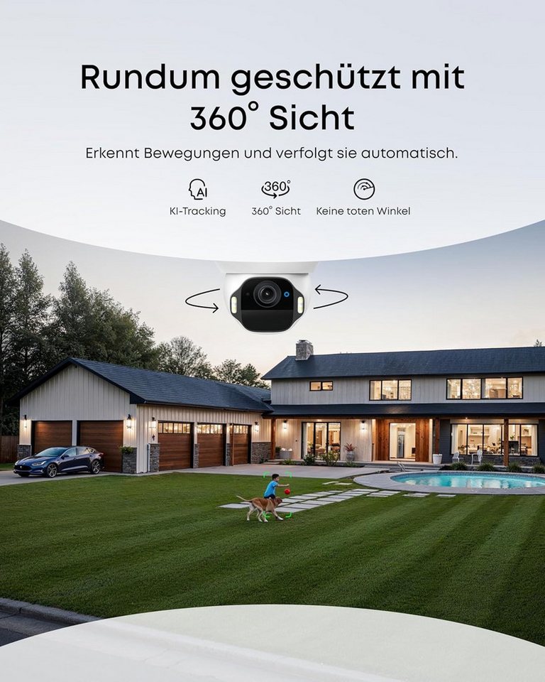 Anker eufy Überwachungskamera eufy eufyCam E42 4K Kabellose Solar-Überwachungskamera Außen (Außenbereich, 4-tlg., E42, Lokale Aufzeichnung) – Bild 3 von 5