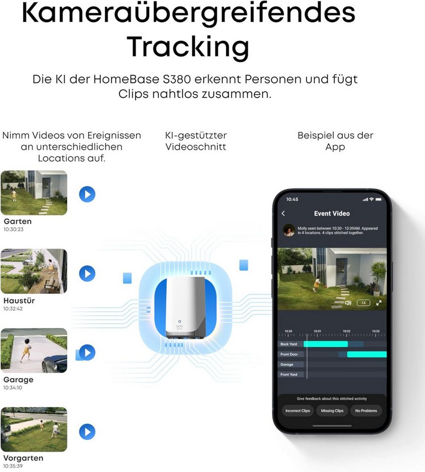 Anker eufy Überwachungskamera eufy eufyCam E42 4K Kabellose Solar-Überwachungskamera Außen (Außenbereich, 4-tlg., E42, Lokale Aufzeichnung) – Bild 4 von 5