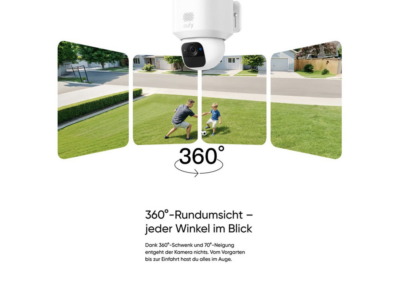 Anker eufy Überwachungskamera soloCam E30 (Outdoor-Überwachungskamera, 360° Schwenk, KI-Tracking) – Bild 4 von 5