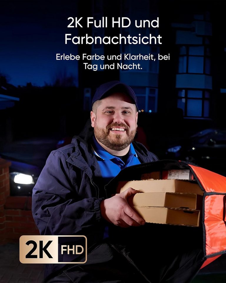 Anker eufy Überwachungskamera türklingel E340, Dual türklingel mit kamera mit Paketerkennung (Außenbereich, 1-tlg., 2K Full HD, Color Night Vision, Dual Cameras – Bild 4 von 5