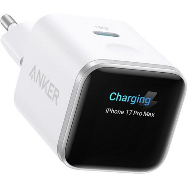 Anker Anker Nano 45W USB C Ladegerät mit Smart Display für iPhone Schnelllade-Gerät (GaN Ladegerät für iPhone 17 Pro Max iPhone 17/16/15 Serie)