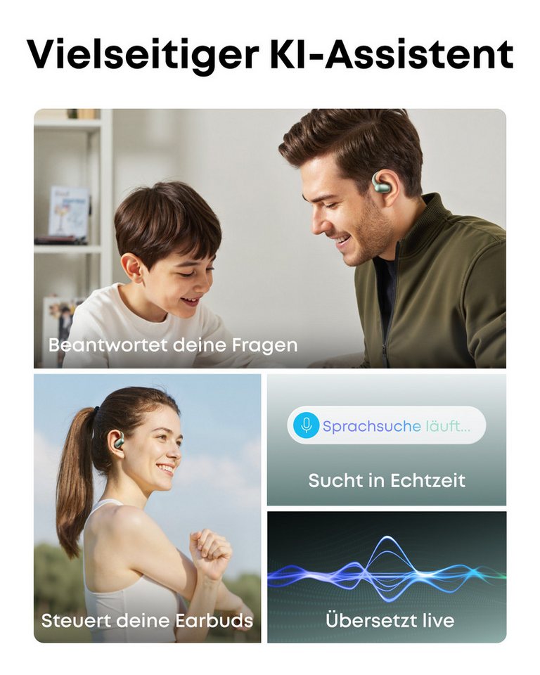 Anker soundcore AeroFit 2 AI Assistant Open-Ear-Kopfhörer (Mit KI-Assistent) – Bild 3 von 5
