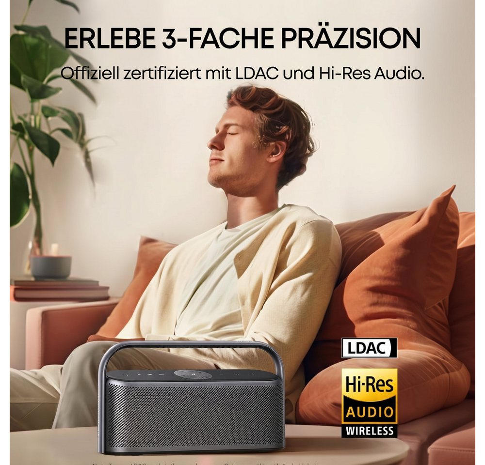 Anker soundcore Motion x600 Bluetooth-Lautsprecher (Bluetooth 5.3 & AUX, 50 W, Hi-Res Spatial Audio, 50W räumlicher Sound, IPX7 Wasserschutz) – Bild 2 von 5