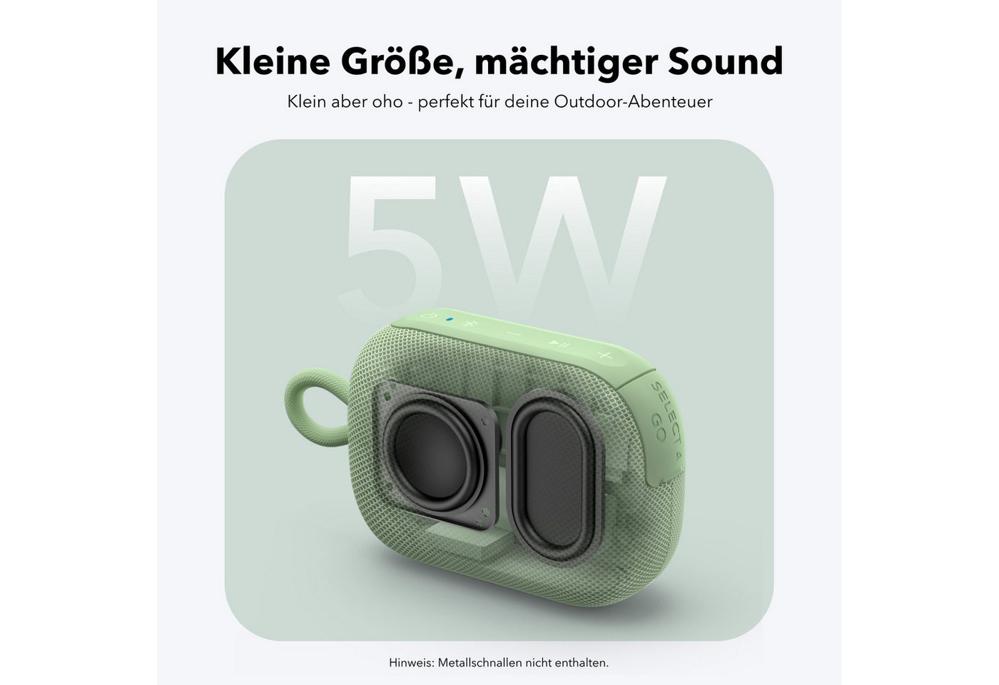 Anker soundcore Select 4 Go Bluetooth-Lautsprecher (BT 5.4, 5 W, portabler Mini-Lautsprecher Dusche, IP67, 20h Akku, kraftvoller Sound) – Bild 3 von 5