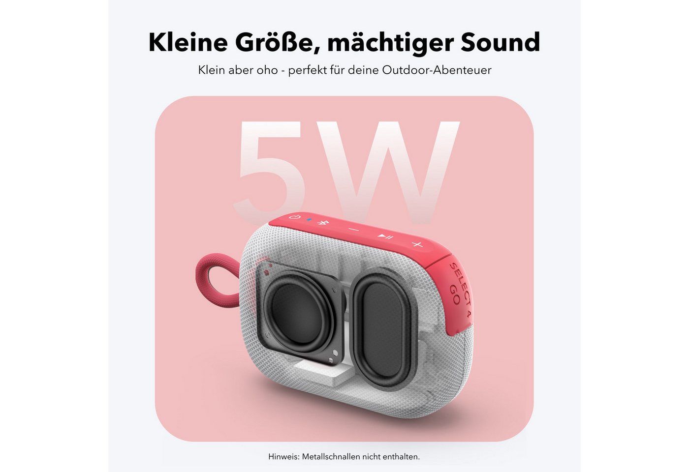 Anker soundcore Select 4 Go Bluetooth-Lautsprecher (BT 5.4, 5 W, portabler Mini-Lautsprecher Dusche, IP67, 20h Akku, kraftvoller Sound) – Bild 3 von 5