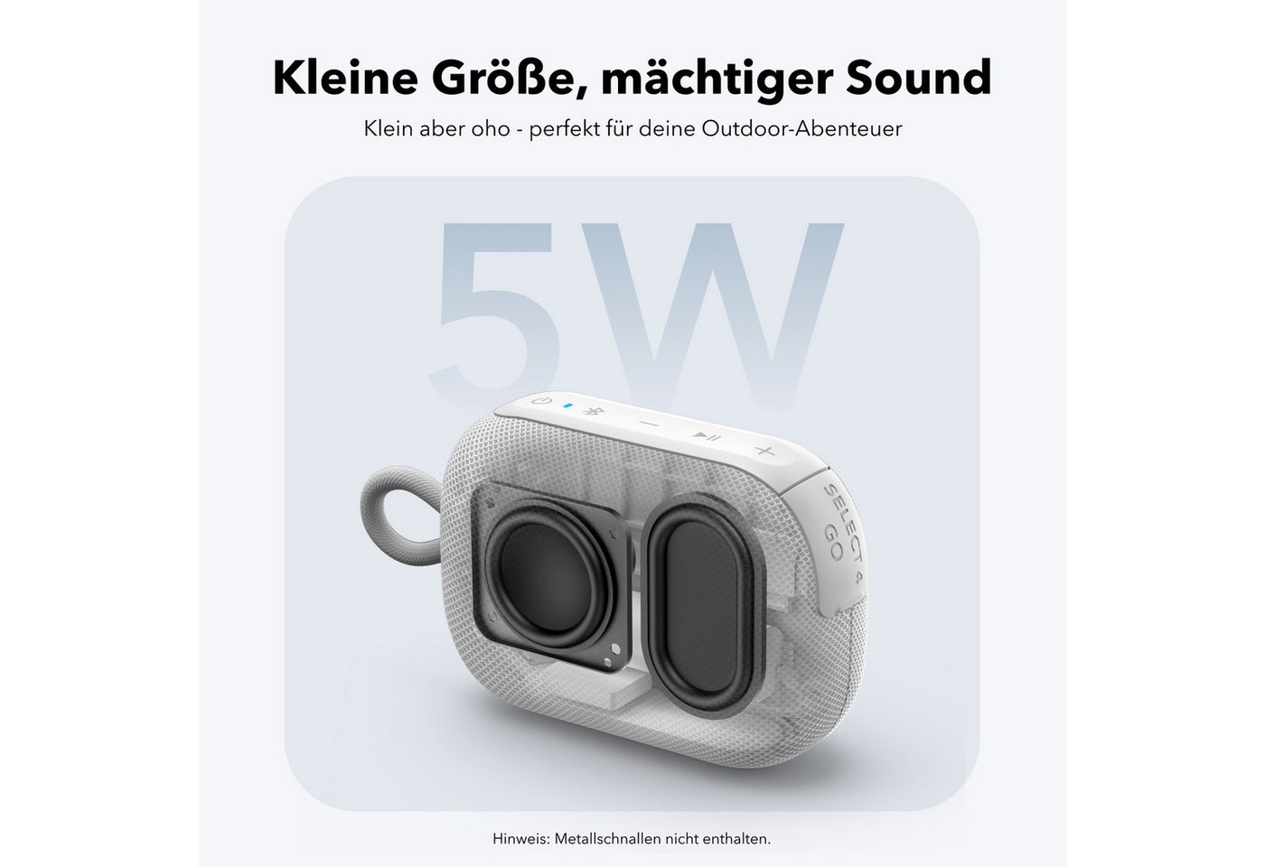 Anker soundcore Select 4 Go Bluetooth-Lautsprecher (BT 5.4, 5 W, portabler Mini-Lautsprecher Dusche, IP67, 20h Akku, kraftvoller Sound) – Bild 3 von 5