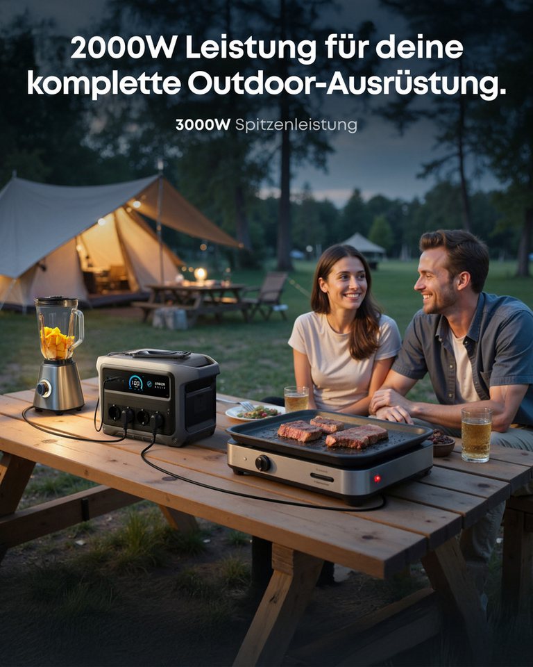 Anker Stromerzeuger C1000 Gen 2 Tragbare Powerstation mit wasserfester Tragetasche, 2 in kW, (2-tlg) – Bild 3 von 5