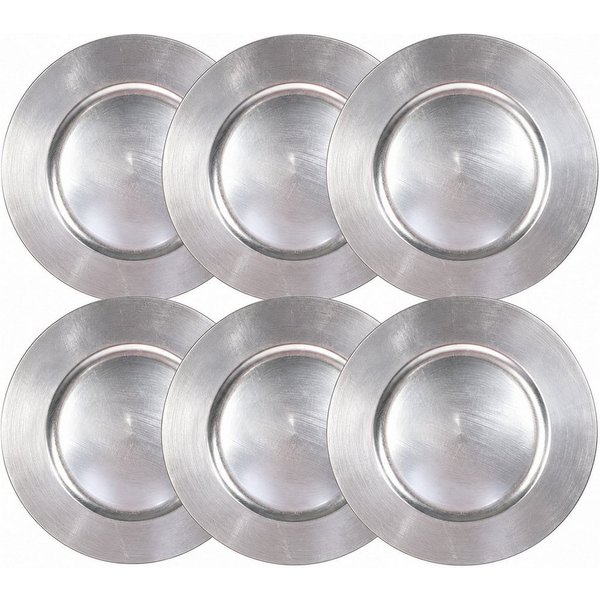 Annastore Platzset 6 x Platzteller aus herrlich schimmerndem Melamin Ø 33 cm - Dekoteller, Unterteller wiederverwendbar Dekoteller