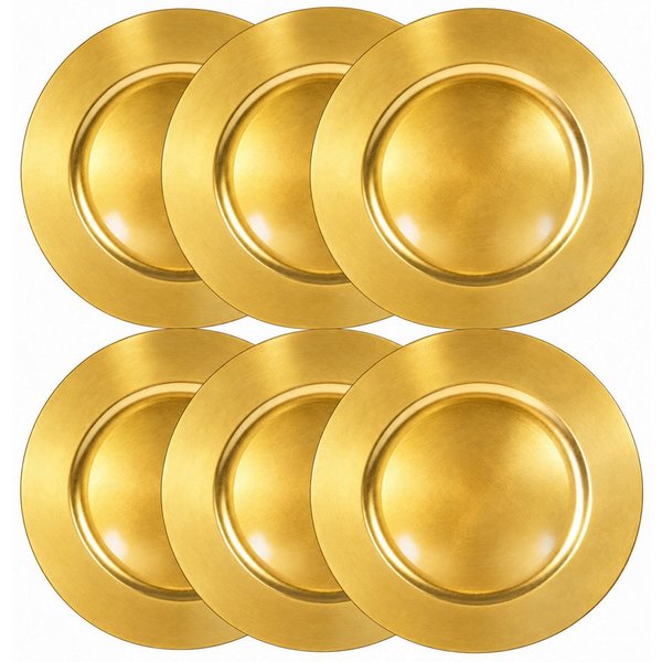 Annastore Platzset 6 x Platzteller aus herrlich schimmerndem Melamin Ø 33 cm - Dekoteller, Unterteller wiederverwendbar Dekoteller