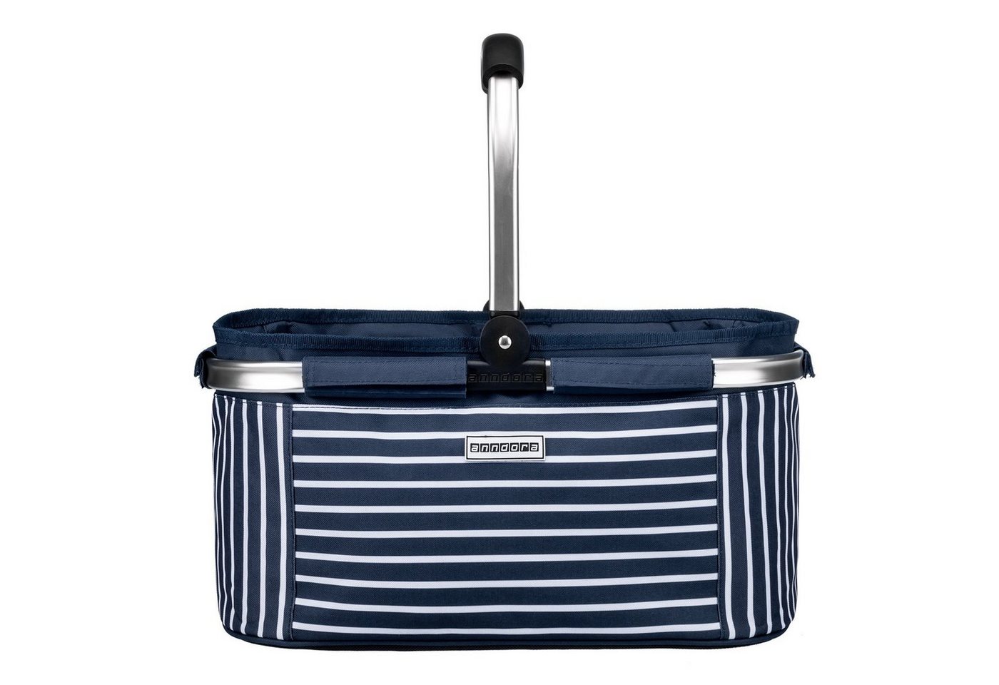anndora Einkaufskorb mit stabilem Aluminiumrahmen, 22 l, Stoff durch Klettverschluss leicht abnehmbar zum Reinigen – Bild 3 von 5