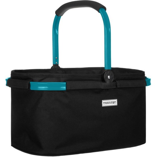 anndora Einkaufskorb mit stabilem Aluminiumrahmen, 22 l, Stoff durch Klettverschluss leicht abnehmbar zum Reinigen
