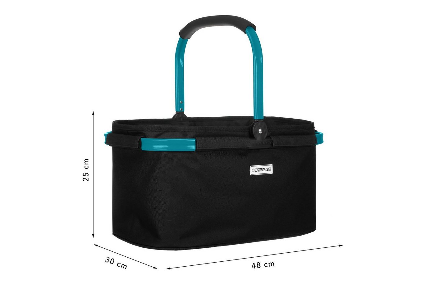 anndora Einkaufskorb mit stabilem Aluminiumrahmen, 22 l, Stoff durch Klettverschluss leicht abnehmbar zum Reinigen – Bild 2 von 5