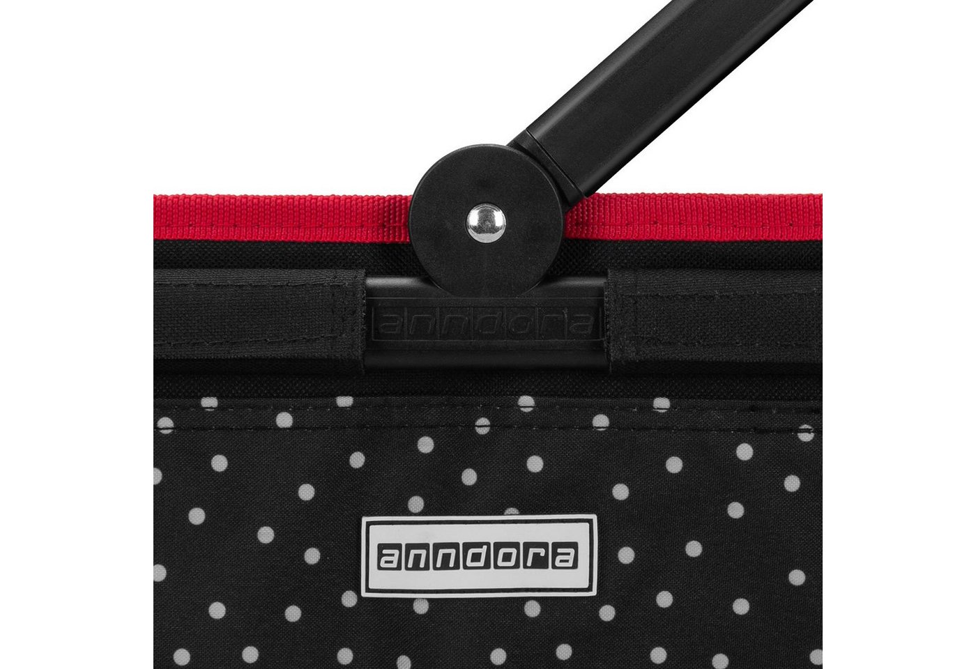 anndora Einkaufskorb mit stabilem Aluminiumrahmen, 22 l, Stoff durch Klettverschluss leicht abnehmbar zum Reinigen – Bild 3 von 5