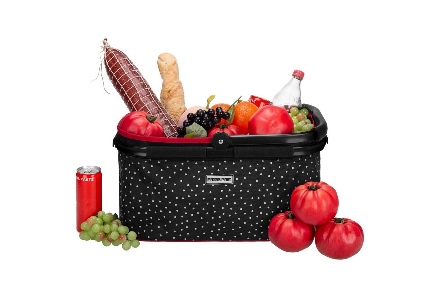 anndora Einkaufskorb mit stabilem Aluminiumrahmen, 22 l, Stoff durch Klettverschluss leicht abnehmbar zum Reinigen – Bild 5 von 5