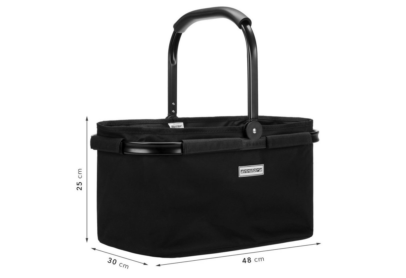 anndora Einkaufskorb mit stabilem Aluminiumrahmen, 22 l, Stoff durch Klettverschluss leicht abnehmbar zum Reinigen – Bild 2 von 5